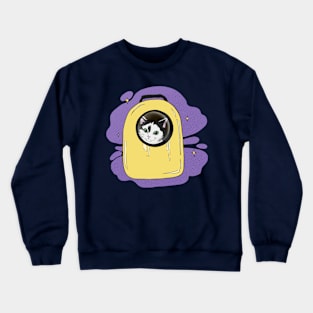 waffle the cat astronaut cosmoc exploader Crewneck Sweatshirt